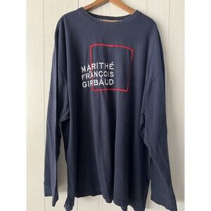 VINTAGE Marithe Francois Girbaud SPELLOUT LOGO T-Shirt 3XL Long Sleeve Embroider